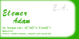 elemer adam business card